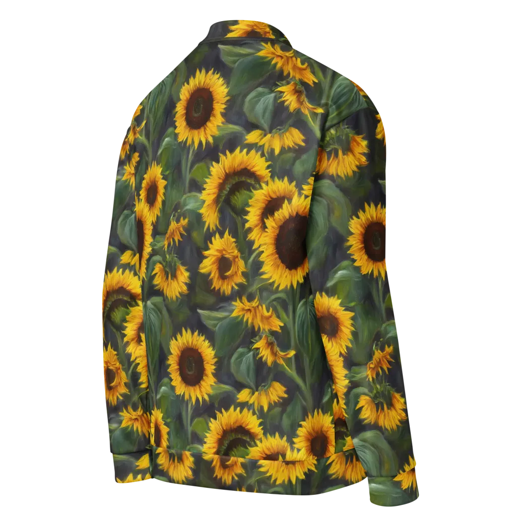 Sunflower Nocturne on Bomber Jacket — Right Back