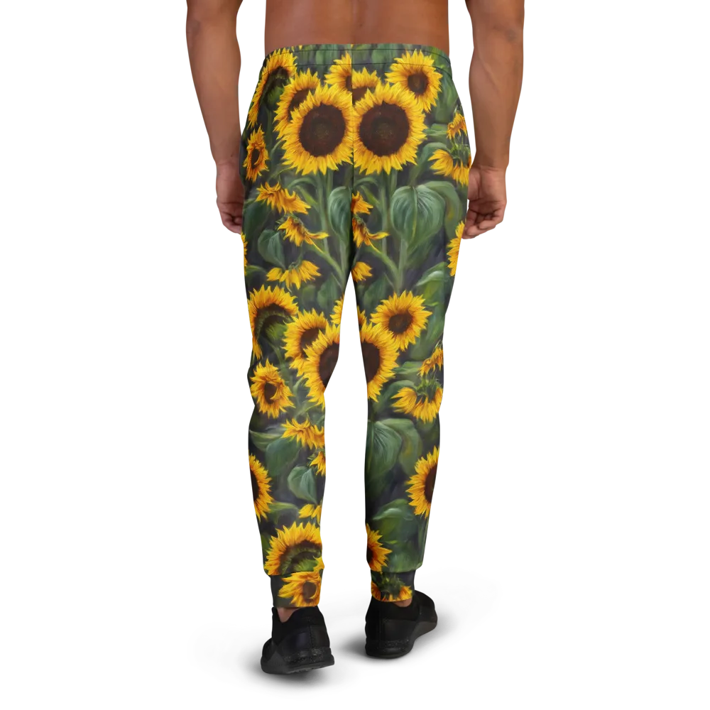 Sunflower Nocturne on Men's Joggers — Back