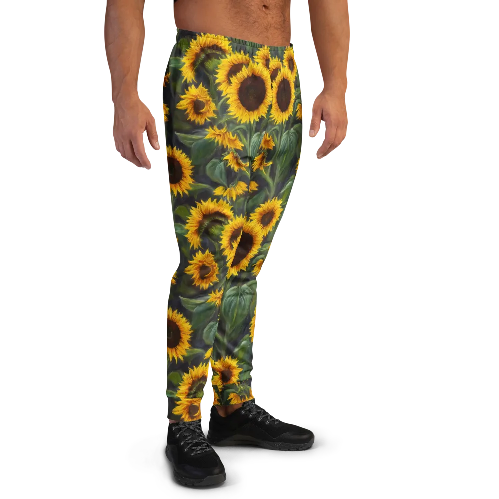Sunflower Nocturne on Men's Joggers — Right
