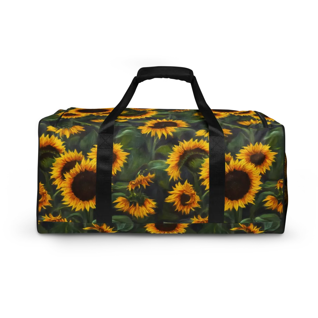 Sunflower Nocturne on Duffle Bag — Back