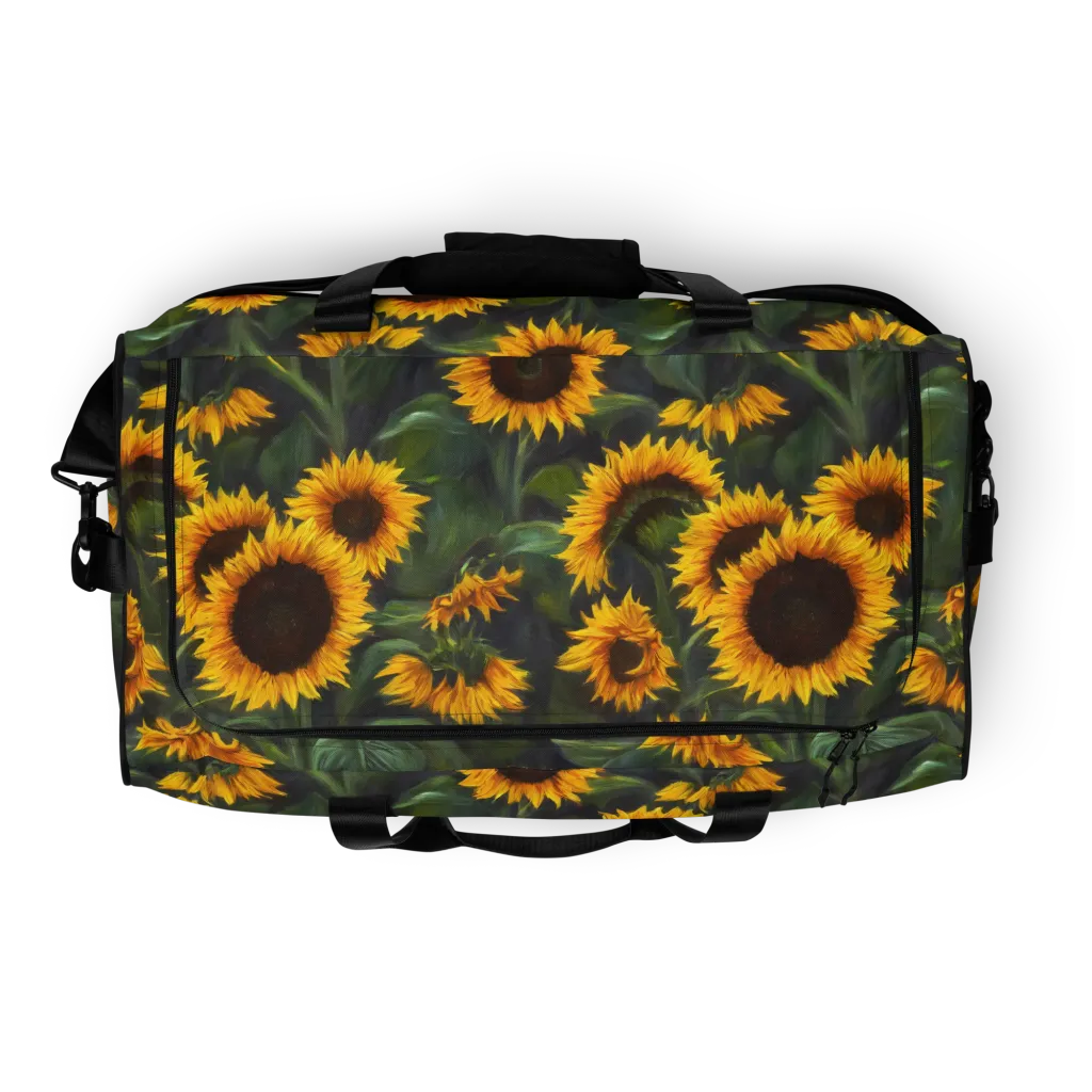 Sunflower Nocturne on Duffle Bag — Top