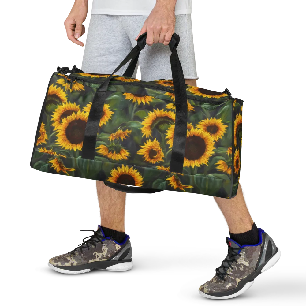 Sunflower Nocturne on Duffle Bag — Front