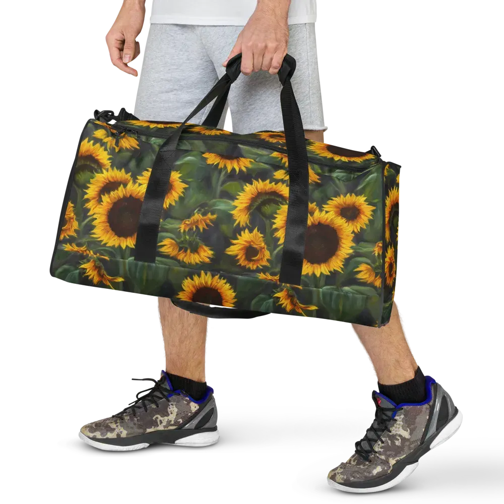Sunflower Nocturne on Duffle Bag — Front