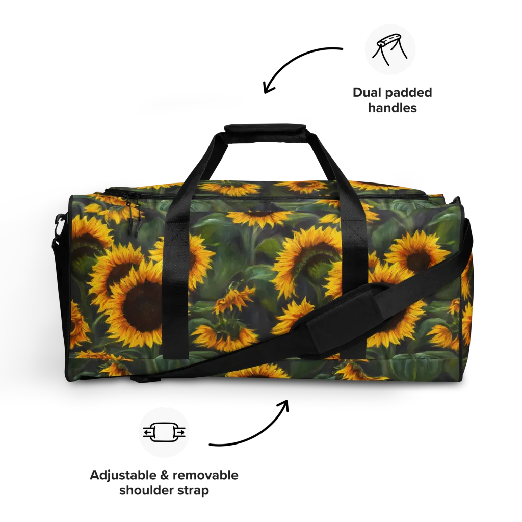 Sunflower Nocturne on Duffle Bag — Front