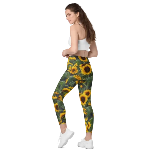 Sunflower Nocturne on a Leggings with Pockets