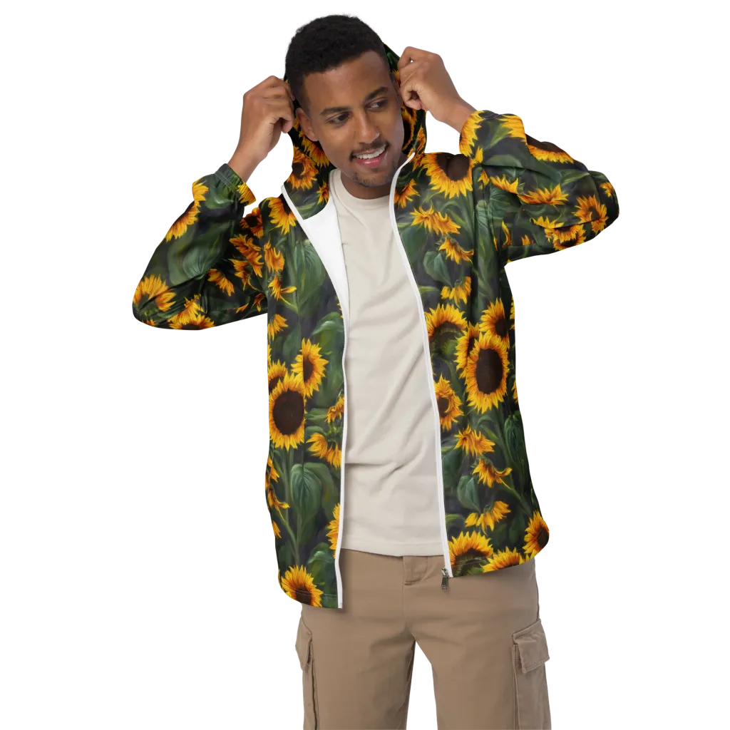 Sunflower Nocturne on Men's Windbreaker — Front