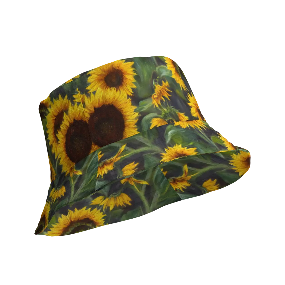 Sunflower Nocturne on Reversible Bucket Hat — Product details Outside