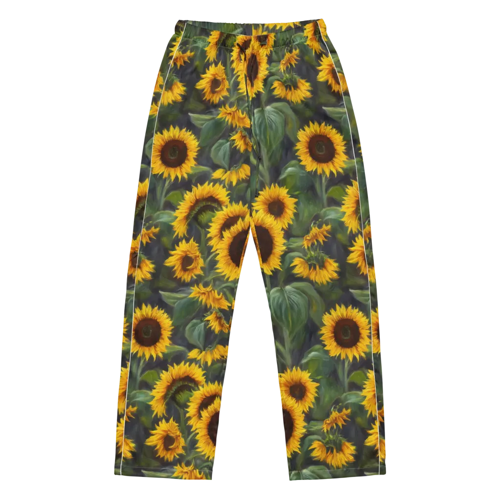 Sunflower Nocturne on Women's Pajama Pants — Front