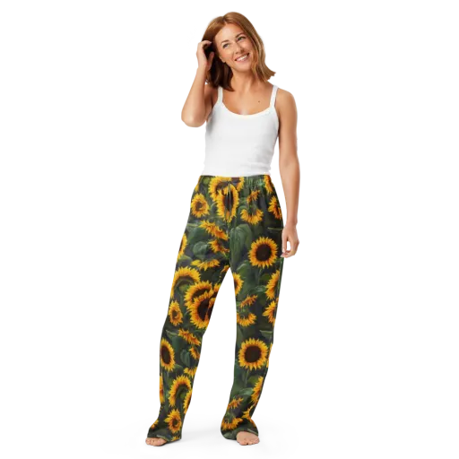Sunflower Nocturne on a Women's Pajama Pants