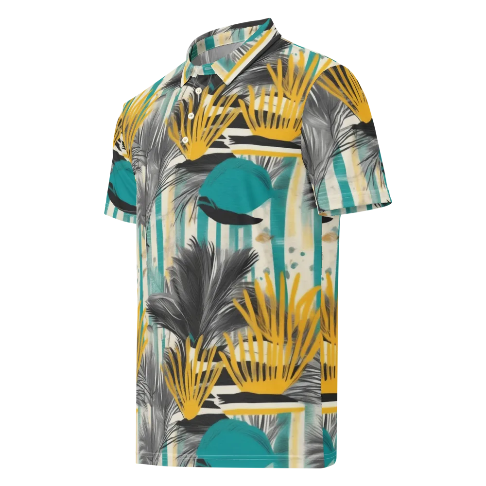 Turmeric Canopy on Men's Slim Fit Polo Shirt — Left Front