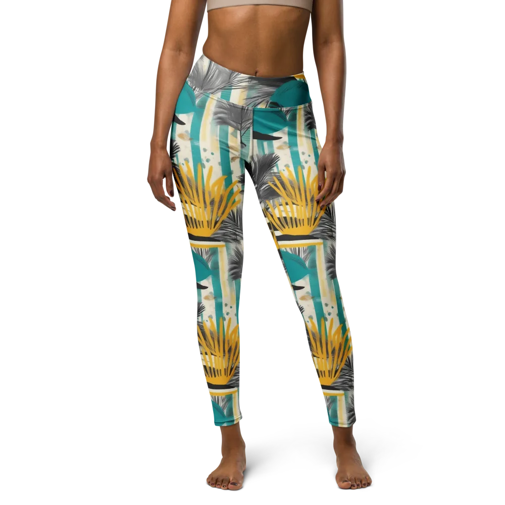 Turmeric Canopy on Yoga Leggings — Front
