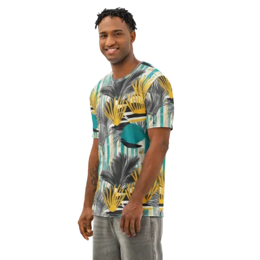 Turmeric Canopy on a Men's Cotton Crew Neck T-Shirt