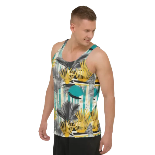 Turmeric Canopy on a Men's Tank Top