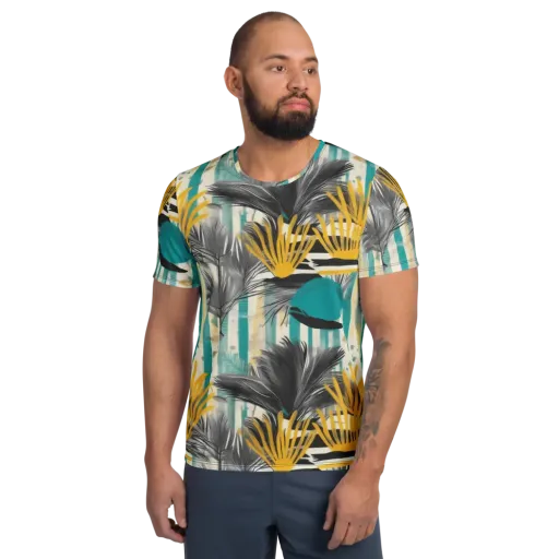 Turmeric Canopy on a Men's Athletic T-Shirt