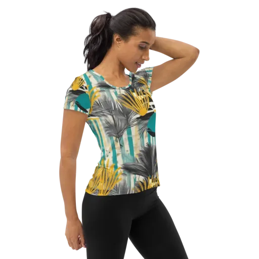 Turmeric Canopy on a Women's Athletic T-Shirt