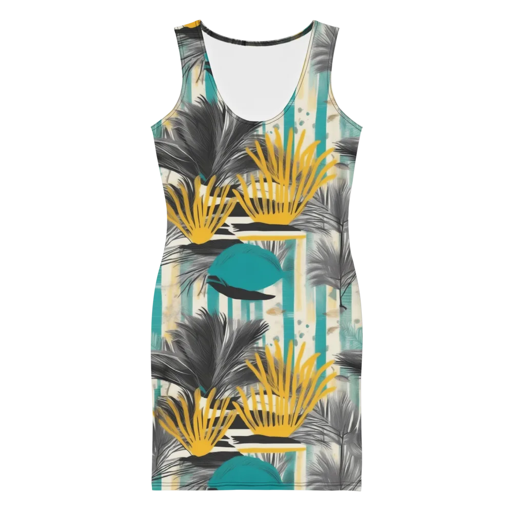 Turmeric Canopy on Bodycon Dress — Front