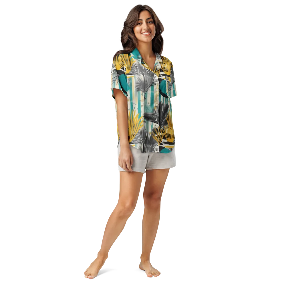 Turmeric Canopy on Women's Short Sleeve Pajama Top — Front