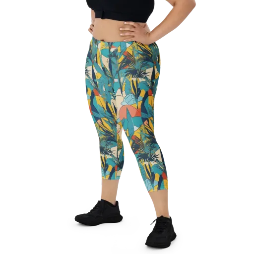 Jungle Schematic on a Capri Leggings