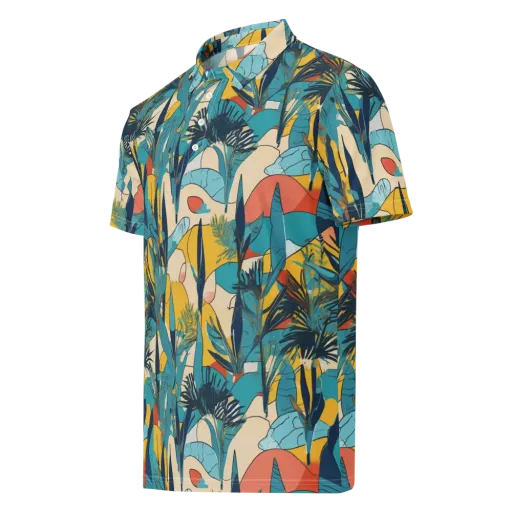 Jungle Schematic on a Men's Slim Fit Polo Shirt