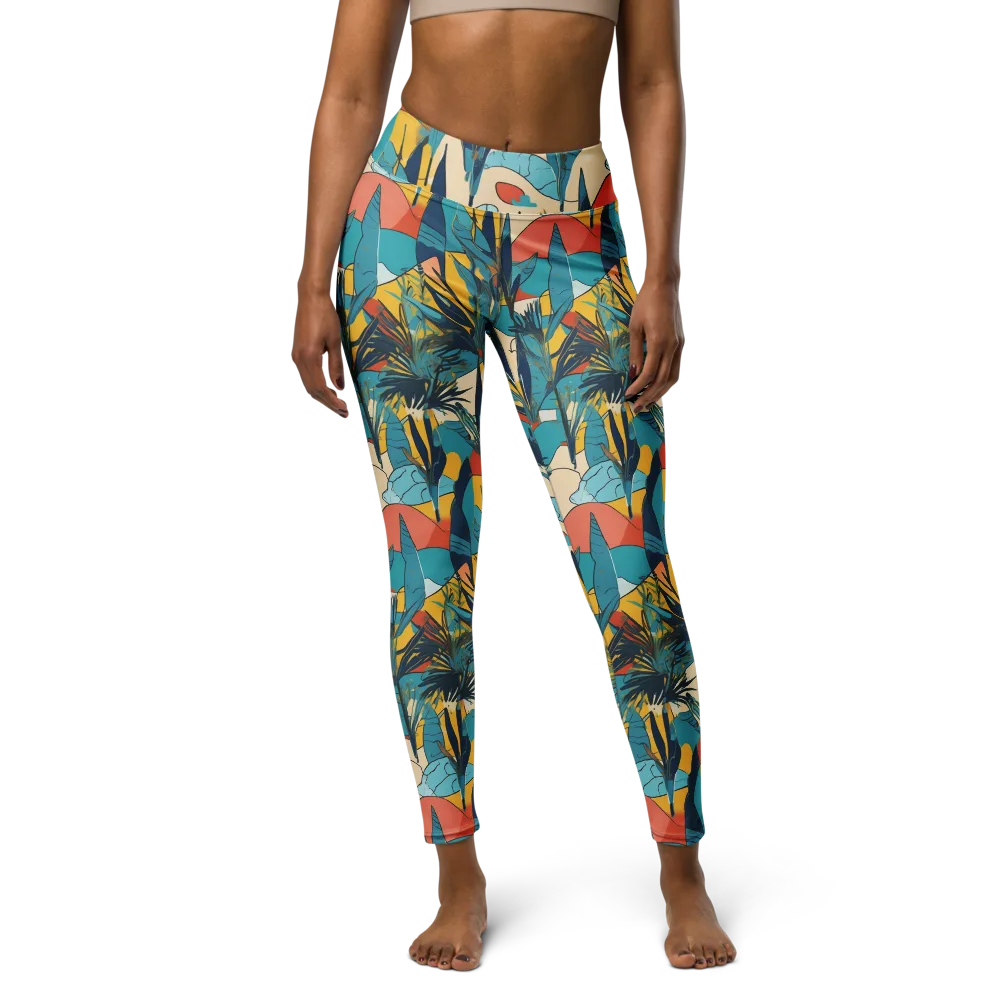 Jungle Schematic on Yoga Leggings — Front