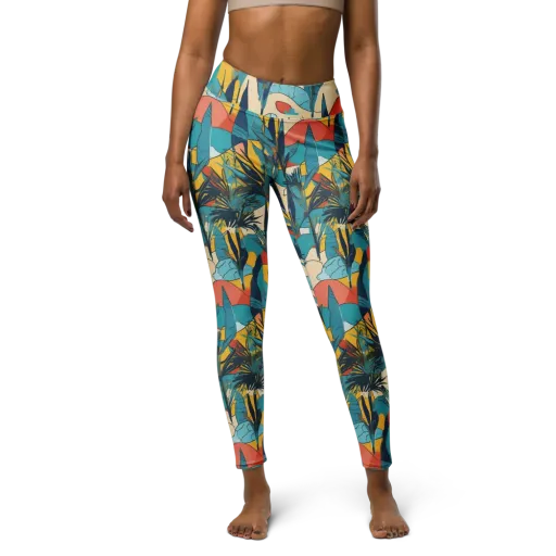 Jungle Schematic on a Yoga Leggings