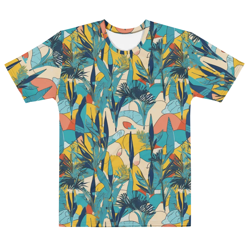 Jungle Schematic on Men's Cotton Crew Neck T-Shirt — Front