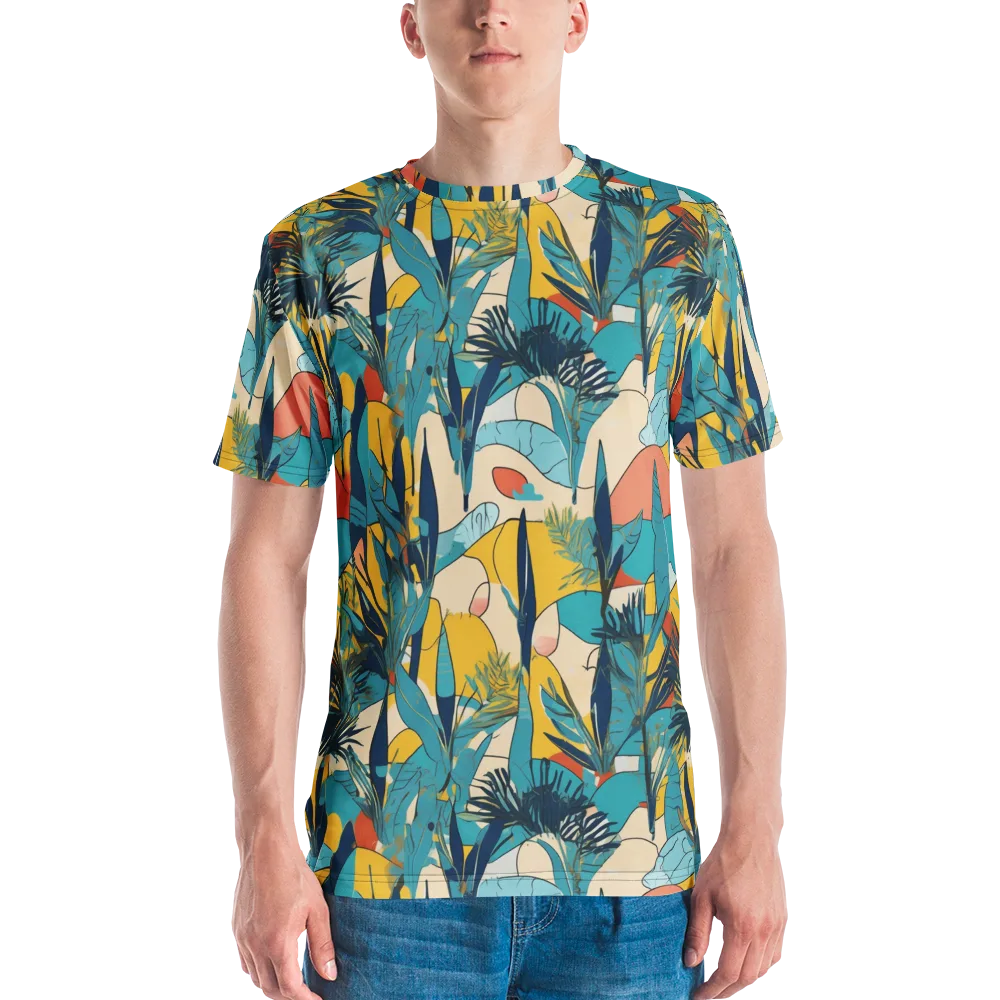 Jungle Schematic on Men's Crew Neck T-Shirt — Front