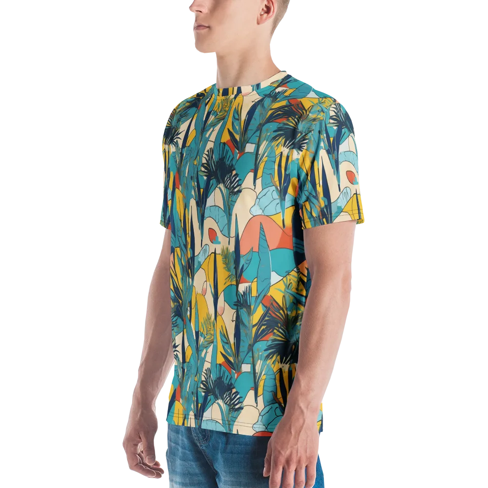 Jungle Schematic on Men's Crew Neck T-Shirt — Left