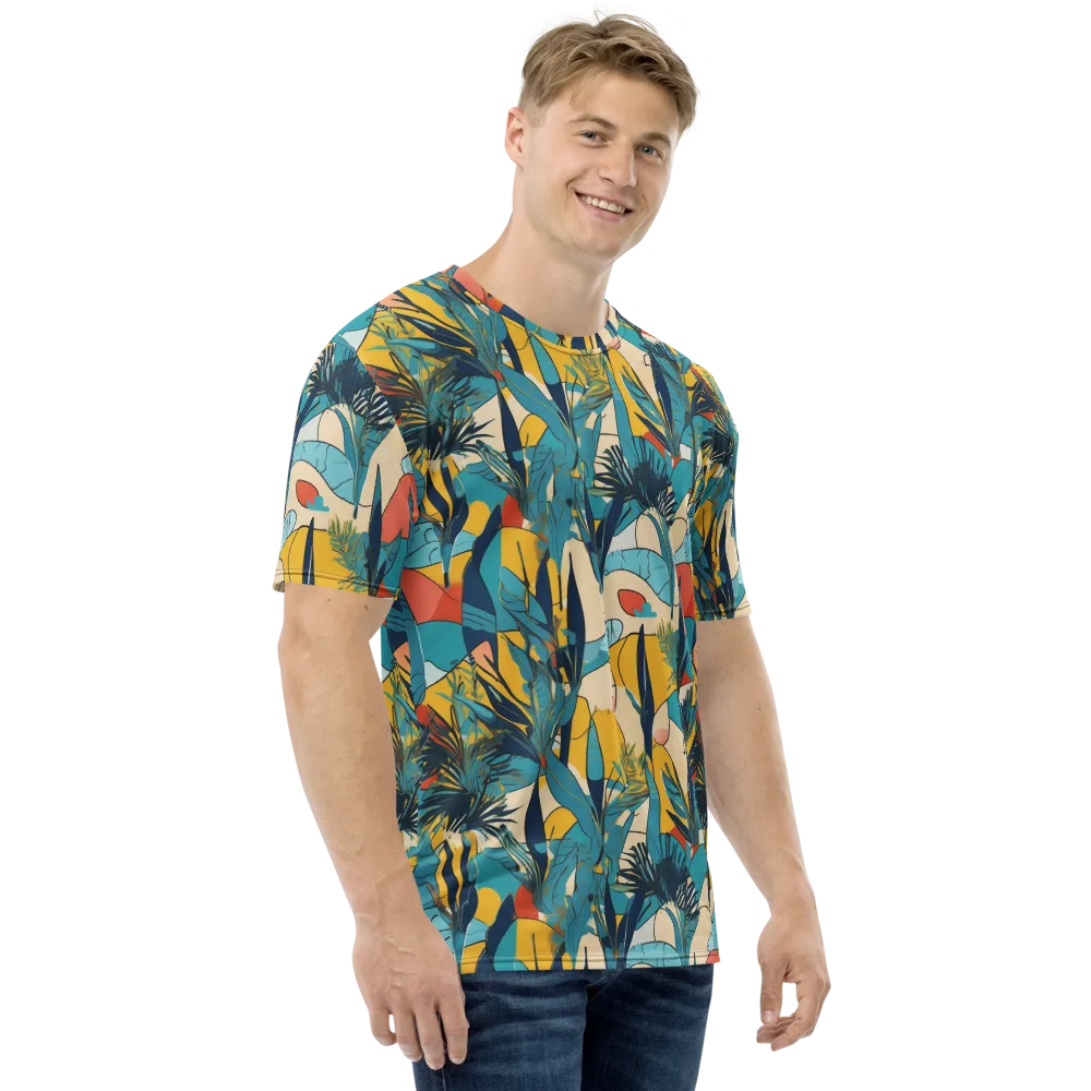 Jungle Schematic on Men's Crew Neck T-Shirt — Right
