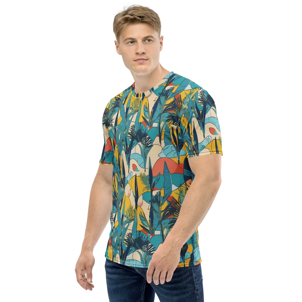 Jungle Schematic on Men's Crew Neck T-Shirt — Left