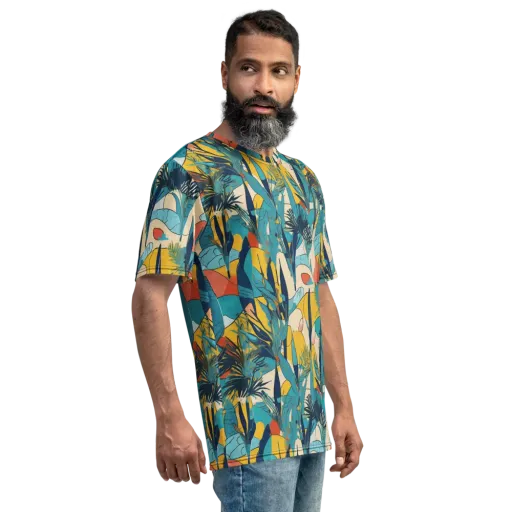 Jungle Schematic on a Men's Crew Neck T-Shirt