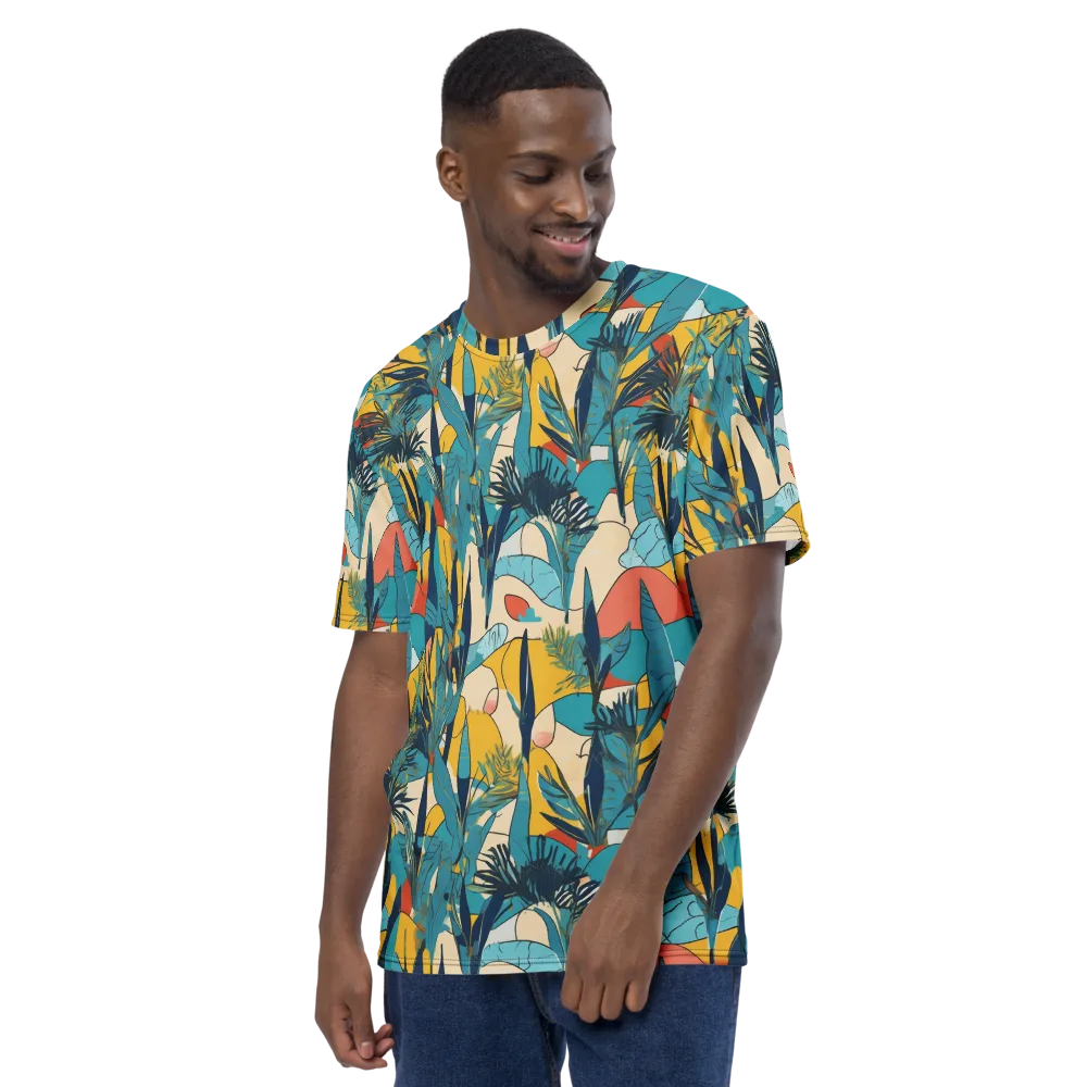 Jungle Schematic on Men's Crew Neck T-Shirt — Left