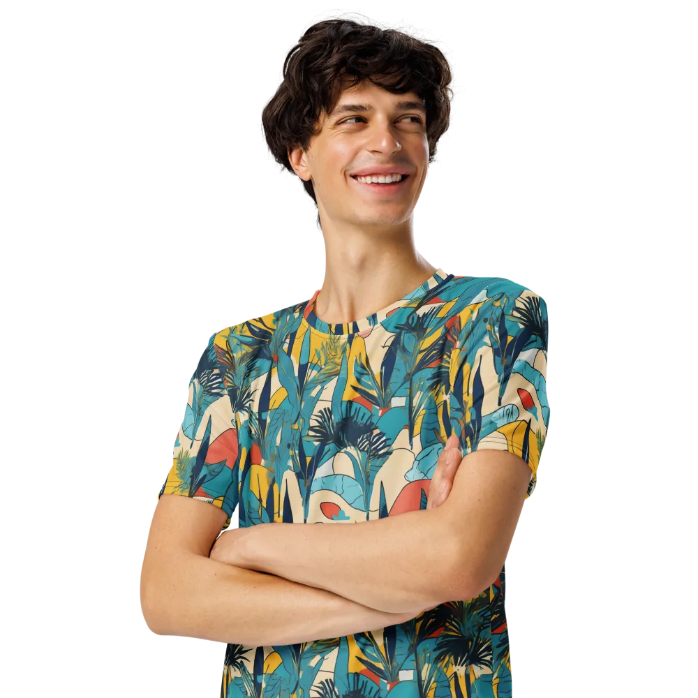 Jungle Schematic on Men's Crew Neck T-Shirt — Left Front