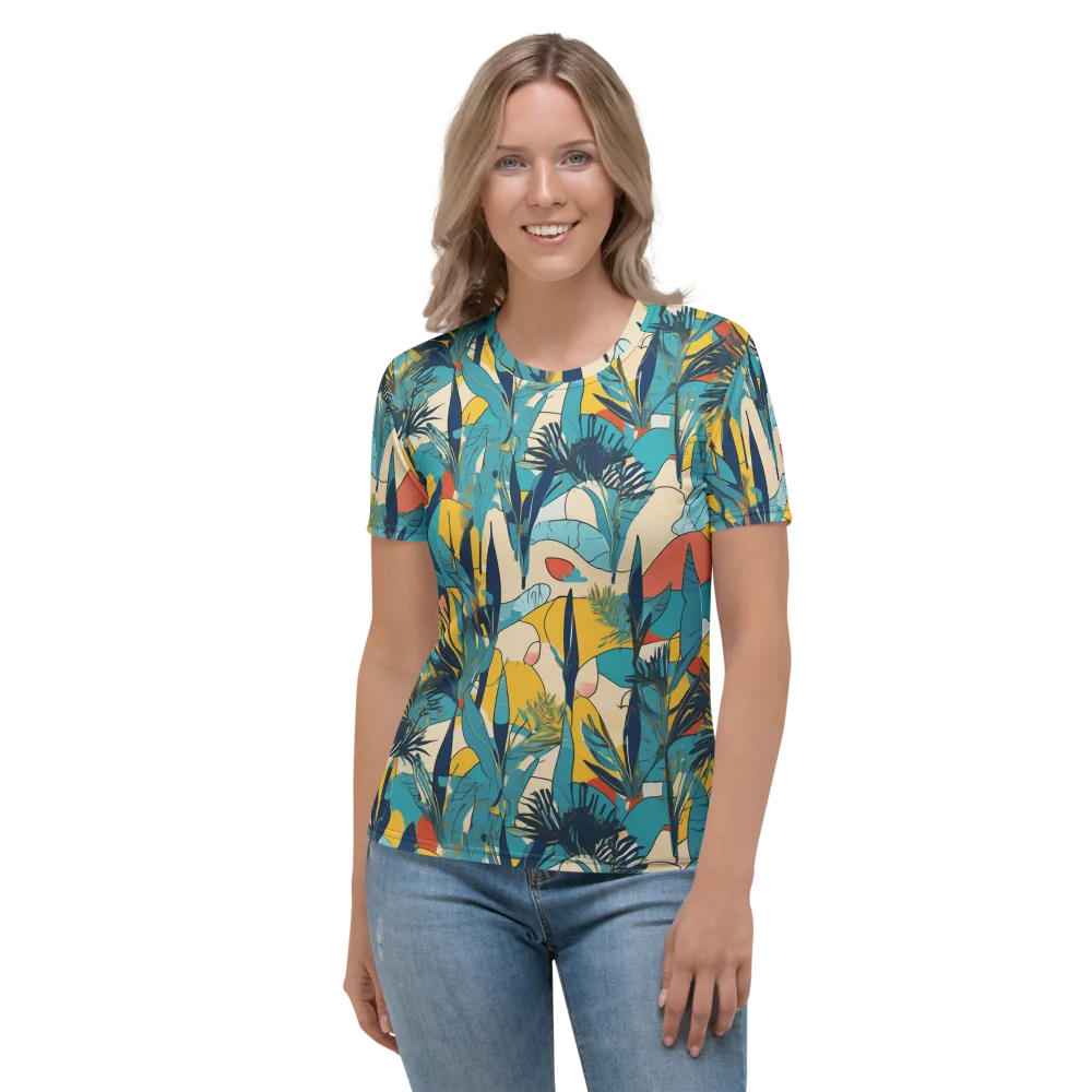 Jungle Schematic on Women's Crew Neck T-Shirt — Front