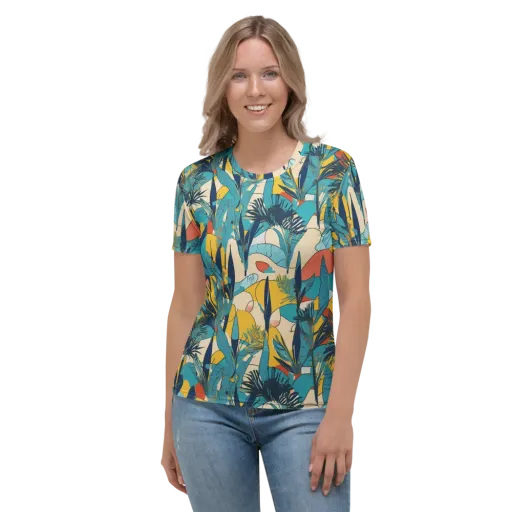 Jungle Schematic on a Women's Crew Neck T-Shirt