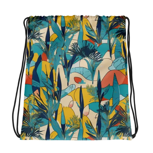 Jungle Schematic on a Drawstring Bag