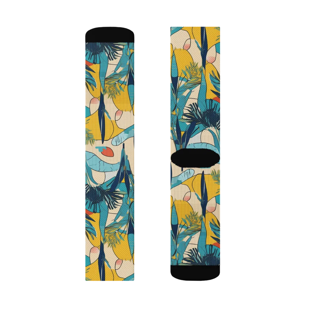 Jungle Schematic on Socks — Right Sock