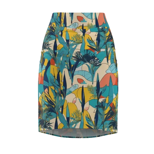 Jungle Schematic on a Pencil Skirt