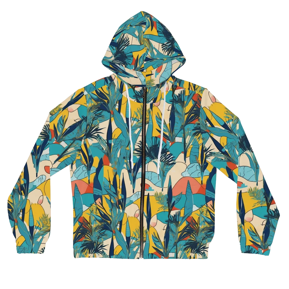 Jungle Schematic on Women's Full-Zip Hoodie — Front