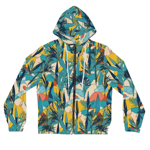 Jungle Schematic on a Women's Full-Zip Hoodie