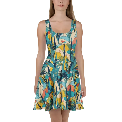 Jungle Schematic on a Skater Dress