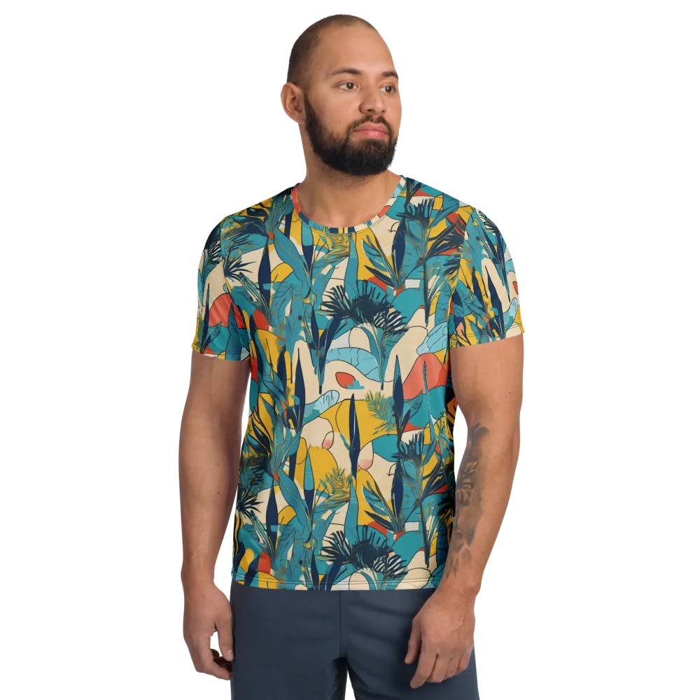 Jungle Schematic on Men's Athletic T-Shirt — Front