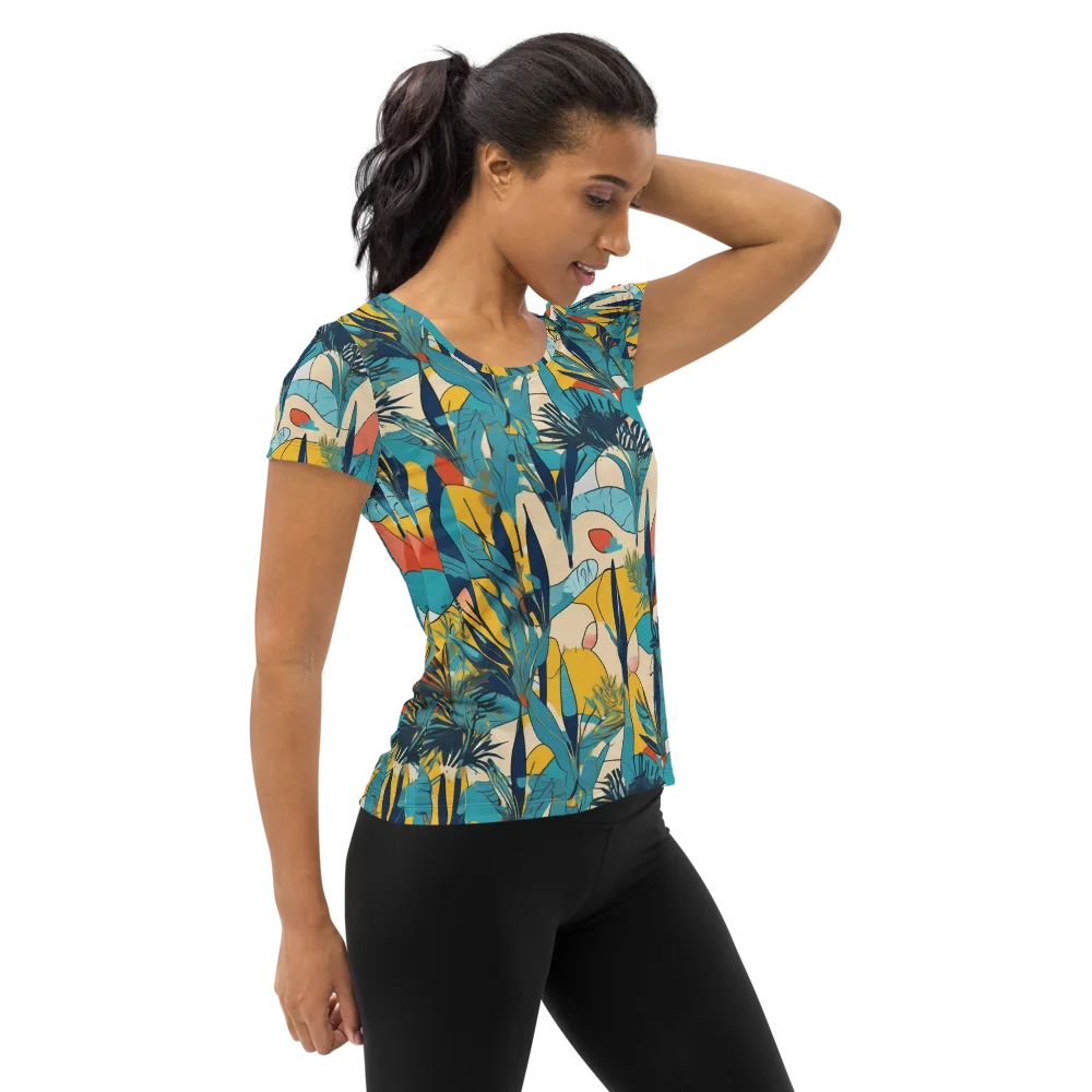 Jungle Schematic on Women's Athletic T-Shirt — Right