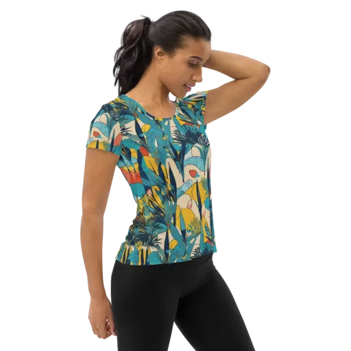 Jungle Schematic on a Women's Athletic T-Shirt