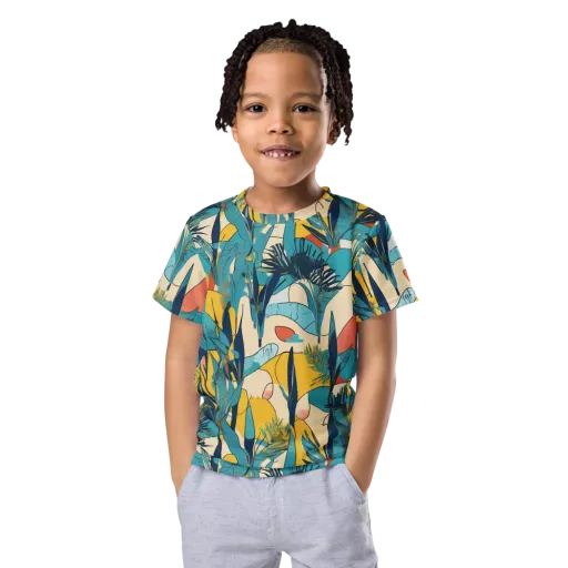 Jungle Schematic on a Kids Crew Neck T-Shirt