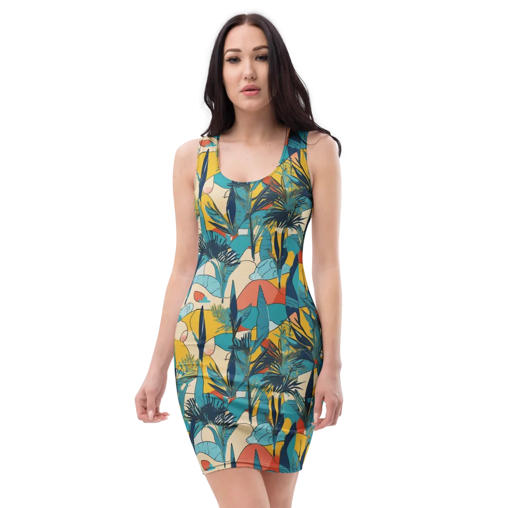 Jungle Schematic on Bodycon Dress — Front