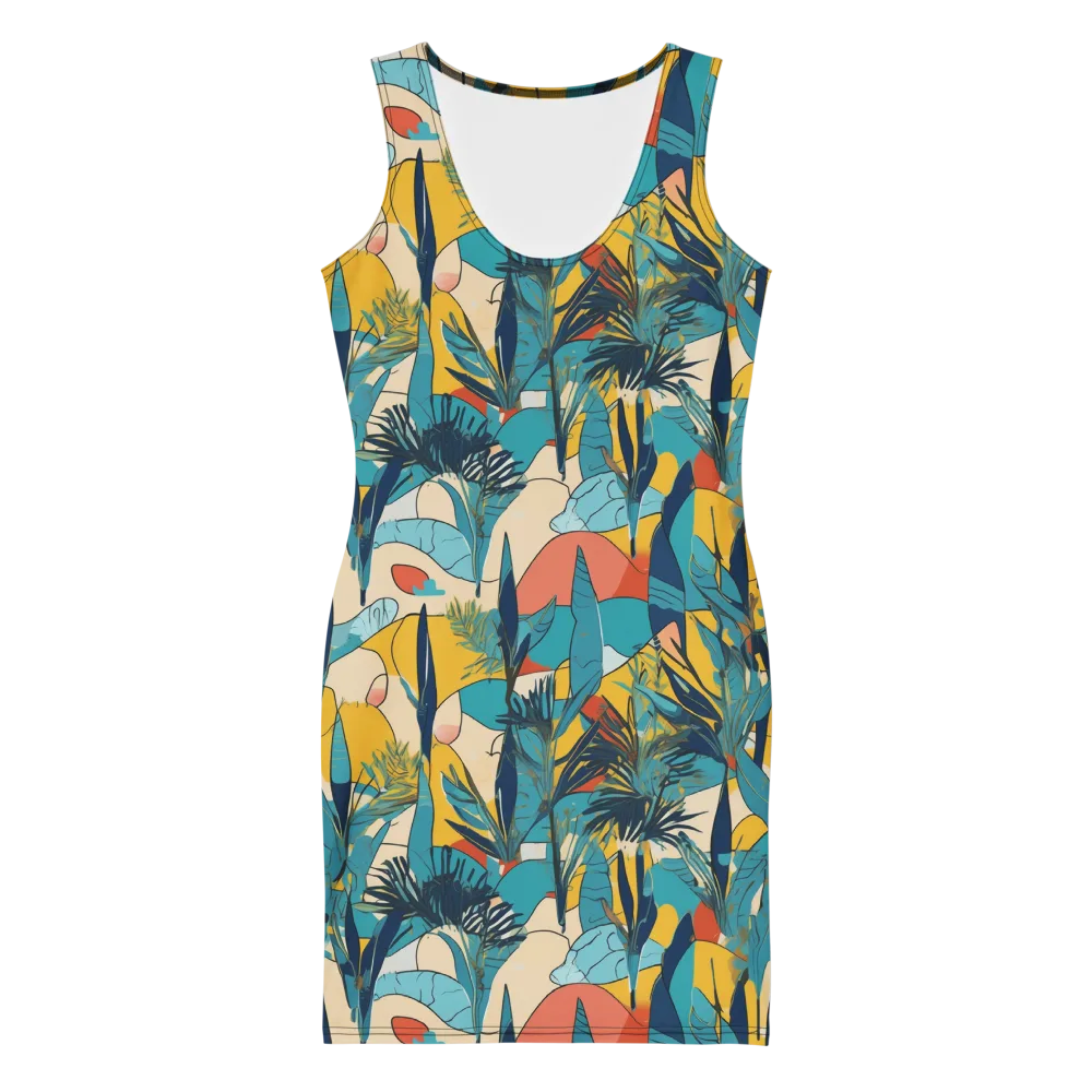 Jungle Schematic on Bodycon Dress — Front
