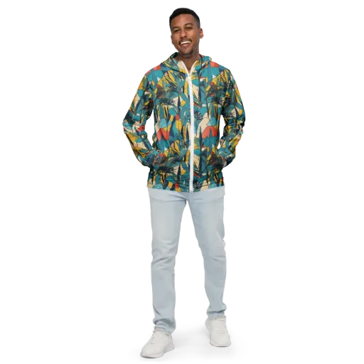 Jungle Schematic on a Men's Windbreaker