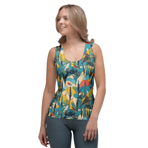 Jungle Schematic on a Women's Tank Top