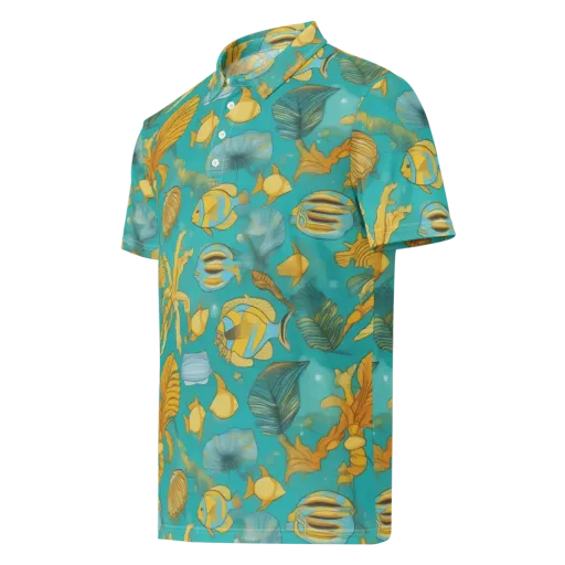 Sunlit Shoals on a Men's Slim Fit Polo Shirt
